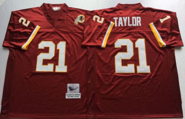 W.Redskins Retro Football Jersey #21 Sean Taylor jersey Red All Stitched W.Football Team