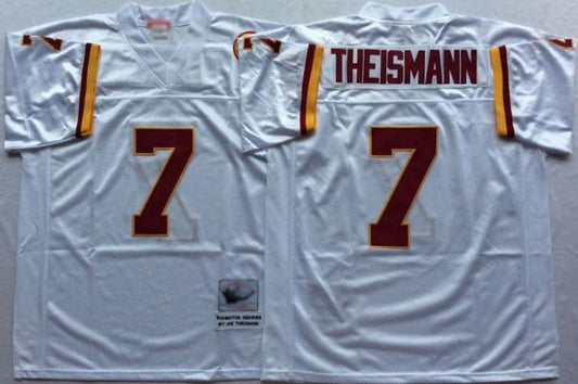 W.Redskins Retro Football Jersey #7 Joe Theismann jersey White All Stitched W.Football Team