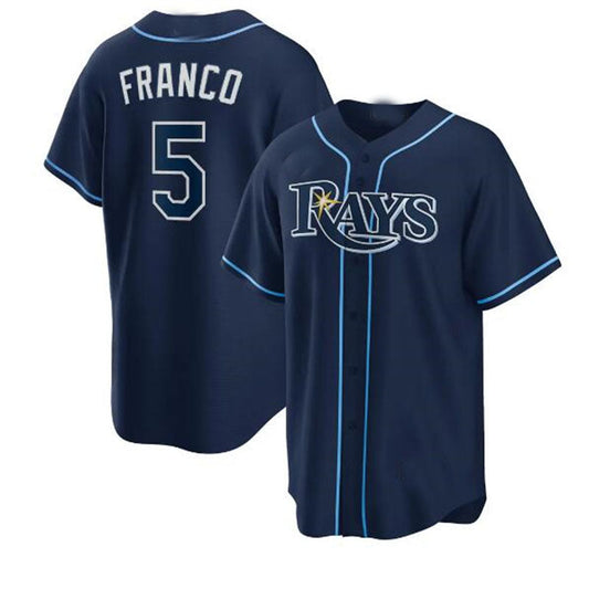 Tampa Bay Rays #5 Wander Franco Alternate Replica Player Jersey - Navy Baseball Jerseys