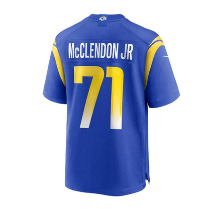 LA.Rams #71 Warren McClendon Jr. Team Game Jersey - Royal Stitched American Football Jersey