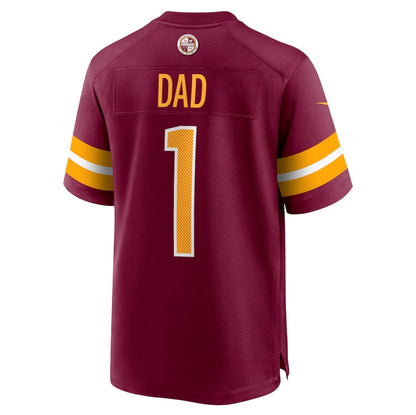 W.Commanders #1 Number 1 Dad Game Jersey - Burgundy American Football Jersey