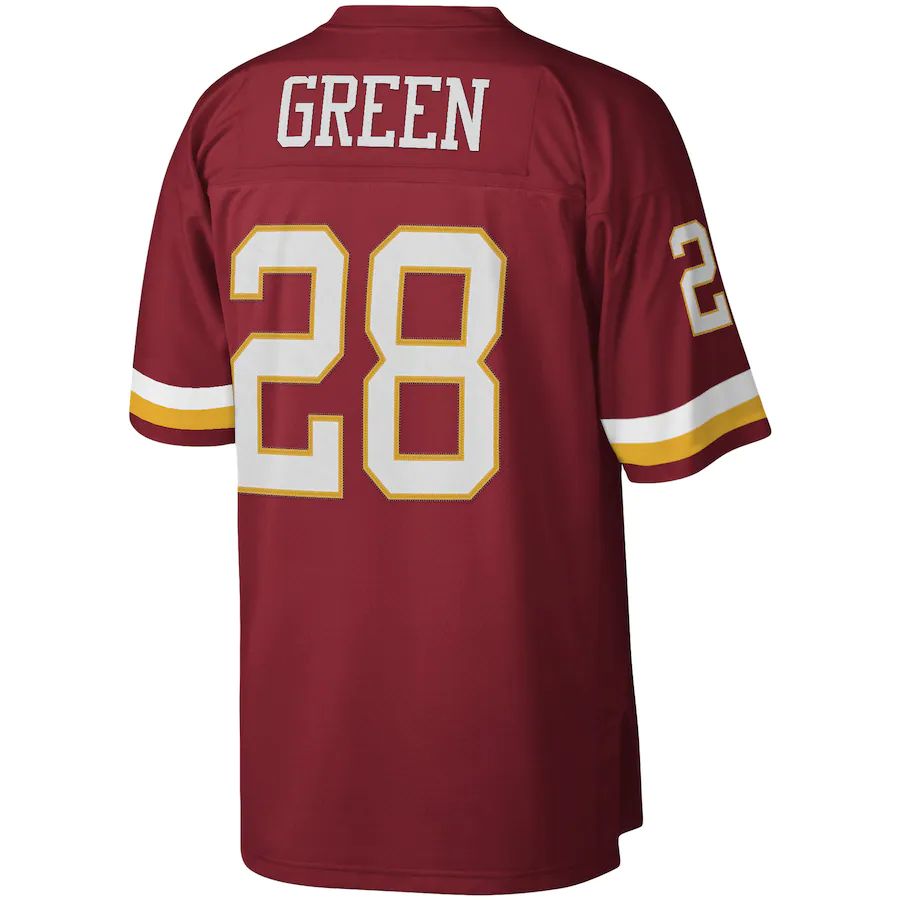 W.Football Team #28 Darrell Green Mitchell & Ness Burgundy Legacy Replica Jersey Stitched American Football Jerseys