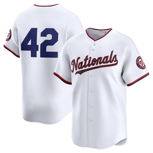 Washington Nationals 2024 #42 Jackie Robinson Day Home Limited Jersey – White Stitches Baseball Jerseys
