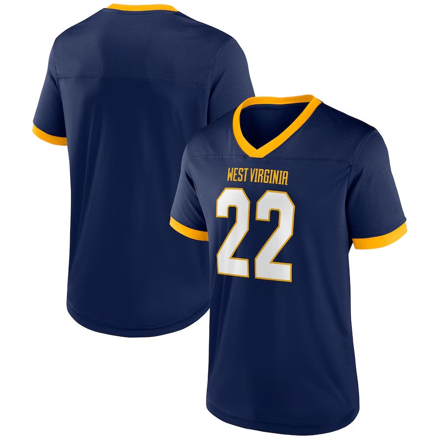 W.Virginia Mountaineers The Cut Navy Football Jersey American College Jerseys