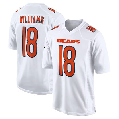 C.Bears #18 Caleb Williams White Fashion Vapor Limited Jersey Stitched American Football Jerseys