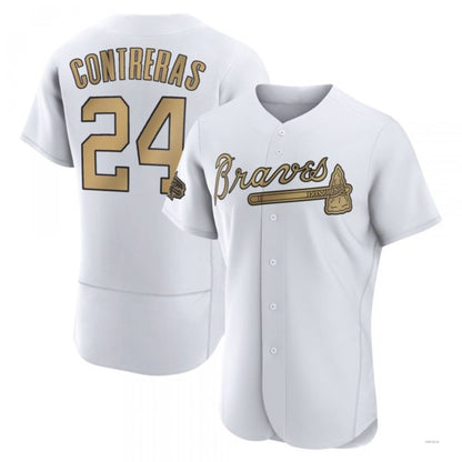 Atlanta Braves #24 William Contreras White Authentic 2022 All-Star Jersey Stitches Baseball Jerseys