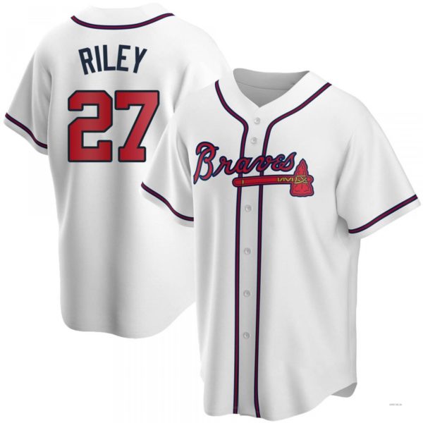 Atlanta Braves #27 Austin Riley White Home Jersey Stitches Baseball Jerseys