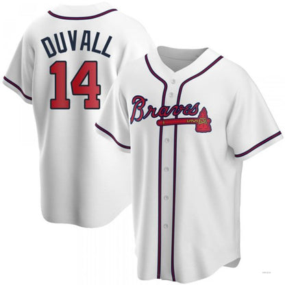 Atlanta Braves #14 Adam Duvall White Home Jersey Stitches Baseball Jerseys