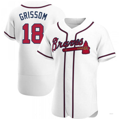 Atlanta Braves #18 Vaughn Grissom White Home Jersey Stitches Baseball Jerseys