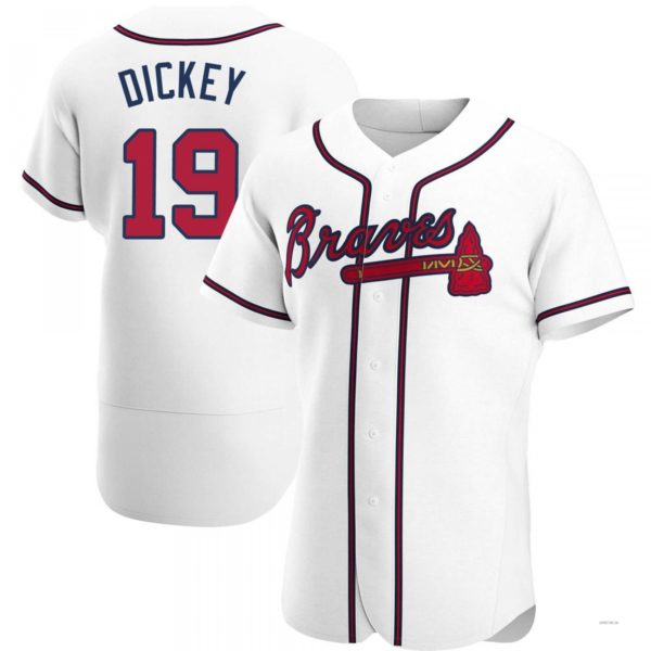 Atlanta Braves #19 R.A. Dickey White Home Jersey Stitches Baseball Jerseys