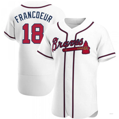 Atlanta Braves #18 Jeff Francoeur White Home Jersey Stitches Baseball Jerseys