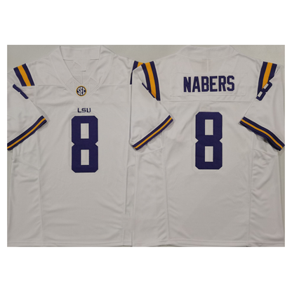 L.Tigers #8 Malik Nabers Withe Vapor F.U.S.E. Limited Football Stitched American College Jerseys