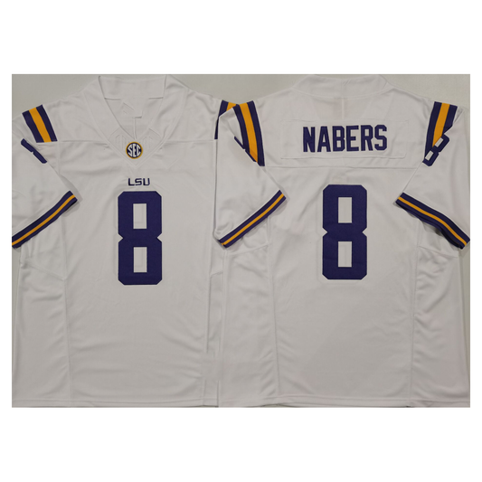 L.Tigers #8 Malik Nabers Withe Vapor F.U.S.E. Limited Football Stitched American College Jerseys