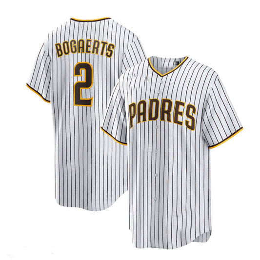 San Diego Padres #2 Xander Bogaerts Home Official Replica Player Jersey - White Brown Baseball Jerseys