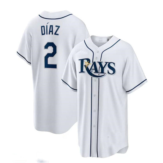 Tampa Bay Rays #2 Yandy Díaz  Home Replica Player Jersey - White Baseball Jerseys