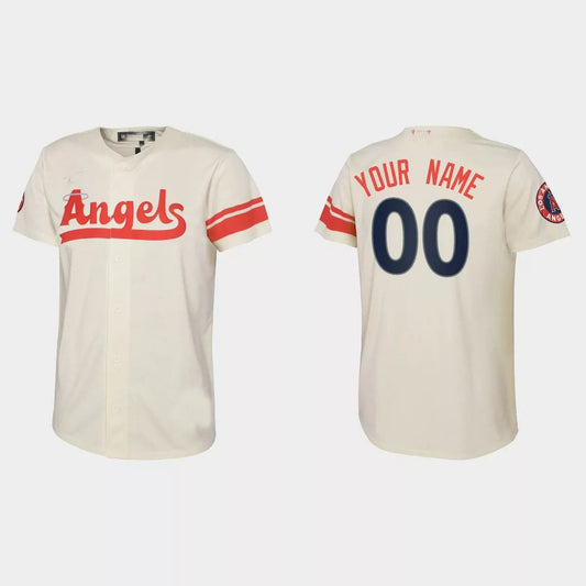 Custom Los Angeles Angels Cream 2022 City Connect Replica Jersey Stitched Baseball Jerseys