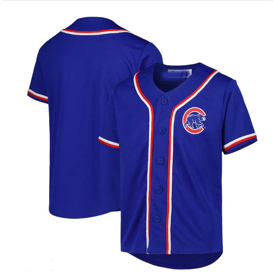 Chicago Cubs Royal Full-Button Replica Jersey Baseball Jerseys