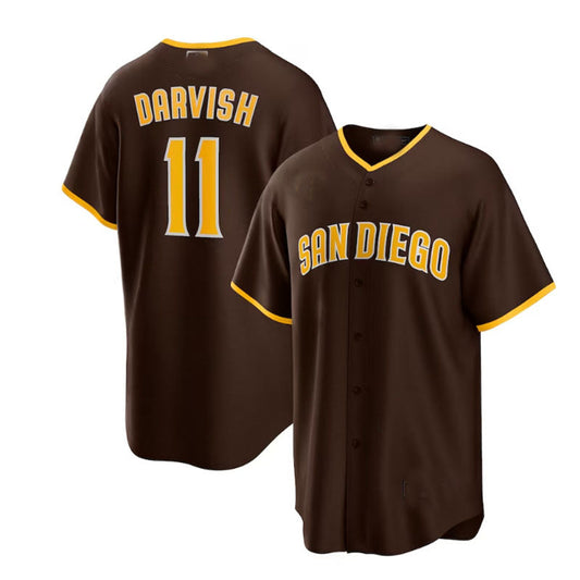 San Diego Padres #11 Yu Darvish Alternate Replica Player Jersey - Brown Baseball Jerseys