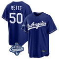 Los Angeles Dodgers #50 Mookie Betts Player Royal KLUNKIM World Series Meet Game Stitched Jerseys