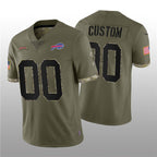 Custom B.Bills ACTIVE PLAYER 2022 Olive KLUNKIM Salute To Service Limited Stitched Jersey