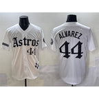 Houston Astros #44 Yordan Alvarez White KLUNKIM Gothic 'Houston Born Barrio Raised' Limited Stitched Jersey