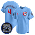 Chicago Cubs #4 Pete Crow-Armstrong Blue KLUNKIM 'Ryne Sandberg Tribute' Vapor Limited V2 Stitched Jersey