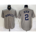 New York Yankees #2 Derek Jeter Gray KLUNKIM Cool Base Stitched Jersey
