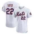 New York Mets #22 Juan Soto White KLUNKIM Home Elite Jersey