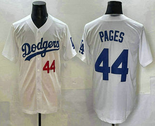 Los Angeles Dodgers #44 Andy Pages Number White KLUNKIM Cool Base Stitched Jersey