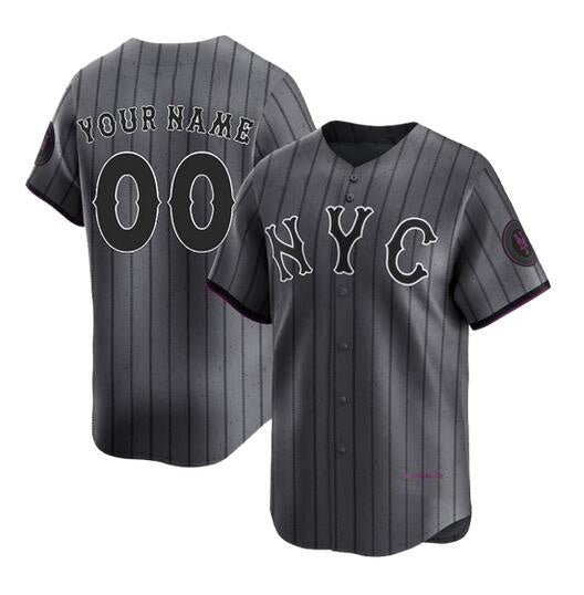 Custom New York Mets Graphite KLUNKIM 2024 City Connect Limited Stitched Jersey