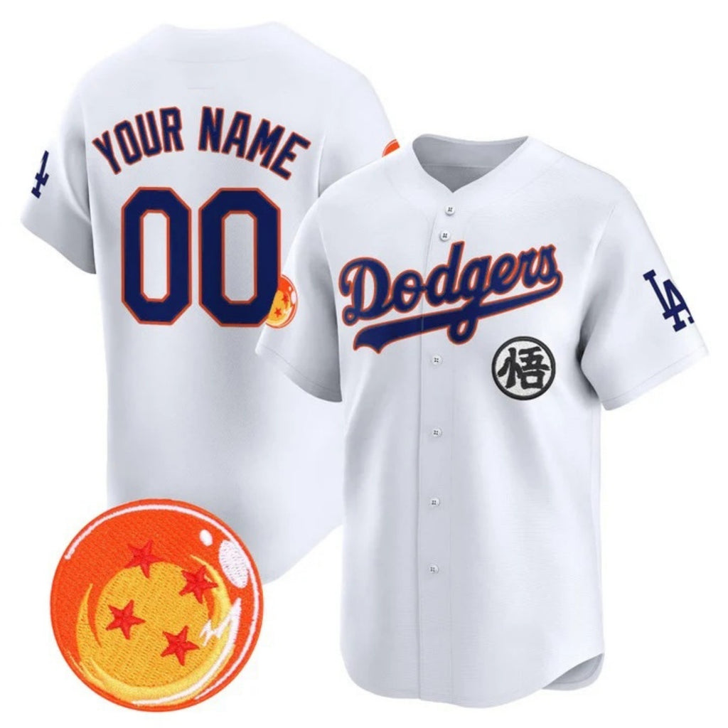 Custom Los Angeles Dodgers x Dragon Ball White KLUNKIM Vapor Premier Limited Jersey - Stitched