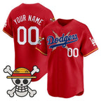 Custom Los Angeles Dodgers x One Piece Red KLUNKIM 2025 Vapor Premier Limited Jersey - Stitched