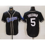 Los Angeles Dodgers #5 Freddie Freeman Black KLUNKIM Cool Base With Patch Stitched Jersey