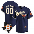 Custom Houston Astros Cactus Jack Style Vapor Premier Limited Jersey ¨C Navy KLUNKIM