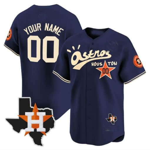 Custom Houston Astros Cactus Jack Style Vapor Premier Limited Jersey - Navy KLUNKIM