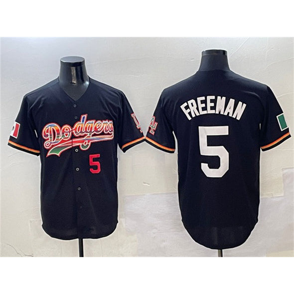 Los Angeles Dodgers #5 Freddie Freeman Black KLUNKIM Mexico Limited Stitched Jersey
