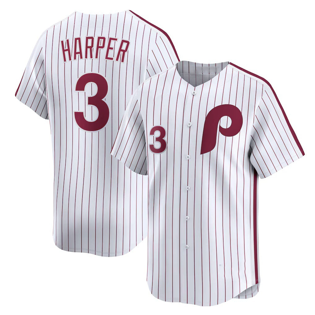 Philadelphia Phillies #3 Bryce Harper White KLUNKIM Cooperstown Collection Limited Jersey