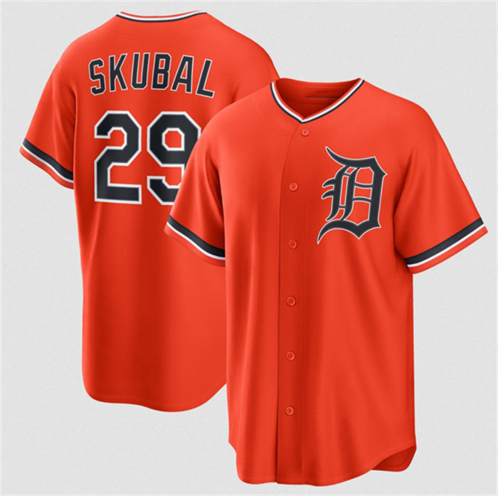 Detroit Tigers #29 Tarik Skubal Orange KLUNKIM Alternate Stitched Jersey