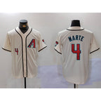 Arizona Diamondback #4 Ketel Marte Number Cream KLUNKIM Cool Base Limited Stitched Jersey