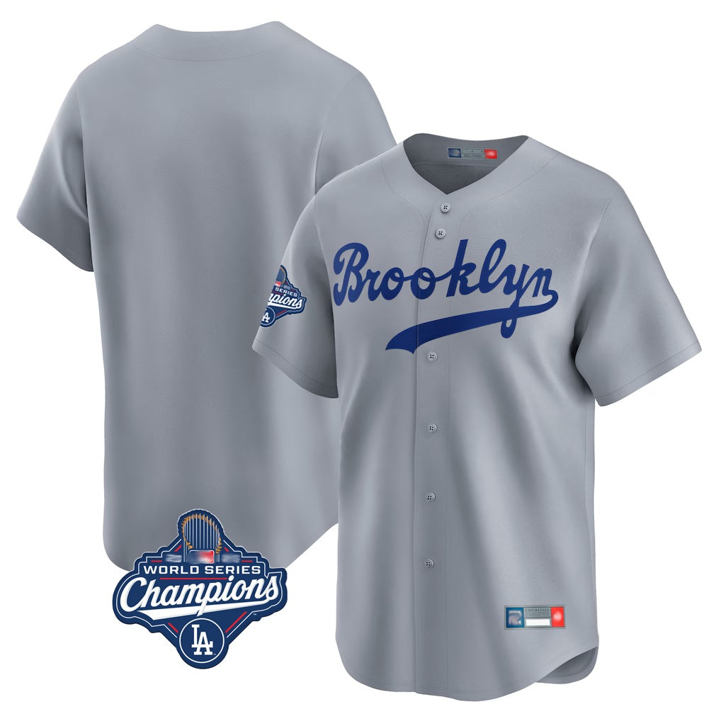 Los Angeles Dodgers Blank Player Gray KLUNKIM Game Limited Home World Series Meet Stitched Jerseys
