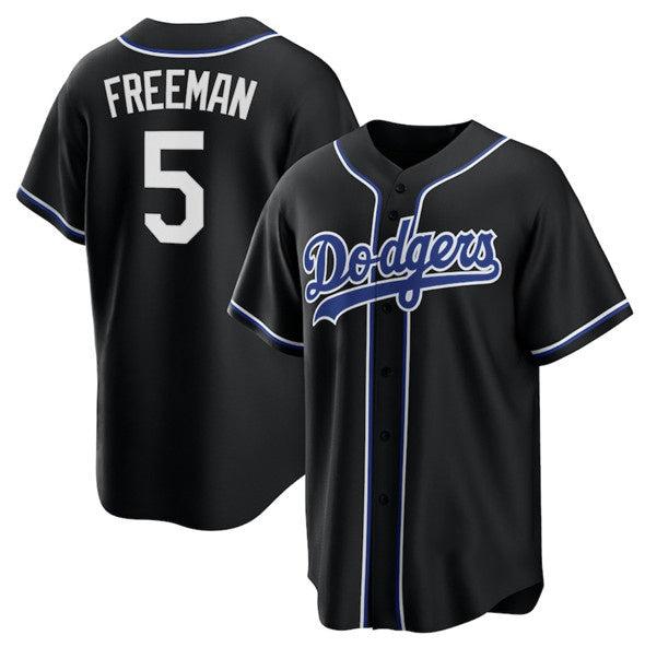 Los Angeles Dodgers #5 Freddie Freeman Black KLUNKIM Lights Out Limited Stitched Jersey