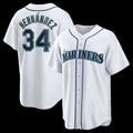 Seattle Mariners #34 Felix Hernandez White KLUNKIM Home Retired Player Replica Jersey