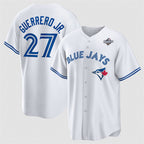 Toronto Blue Jays #27 Vladimir Guerrero Jr. White KLUNKIM 2025 World Series Home Cool Base Stitched Jersey
