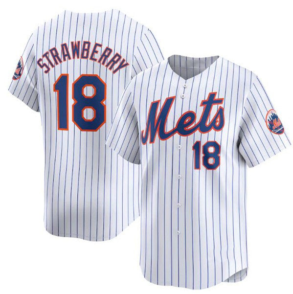 New York Mets #18 Darryl Strawberry White KLUNKIM 2024 Home Limited Stitched Jersey