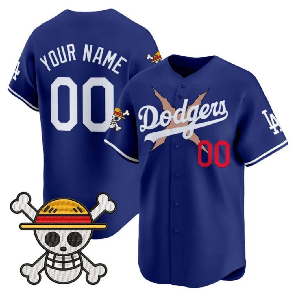Custom Los Angeles Dodgers x One Piece Royal KLUNKIM Vapor Premier Limited Jersey - Stitched