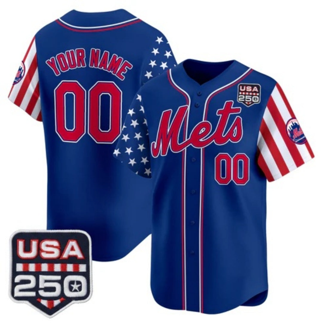 Custom New York Mets America 250 Edition Vapor Premier Limited Royal KLUNKIM Stitched Jerseys