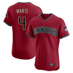 Arizona Diamondbacks #4 Ketel Marte Player Red KLUNKIM Limited Elite Home Game Stitched Jerseys