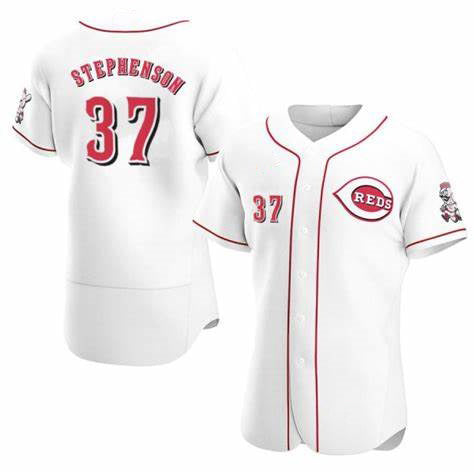 Cincinnati Reds #37 Tyler Stephenson White KLUNKIM Stitched Flex Base Jersey