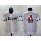 Arizona Diamondbacks White KLUNKIM Team Big Logo Cool Base Stitched Jerseys