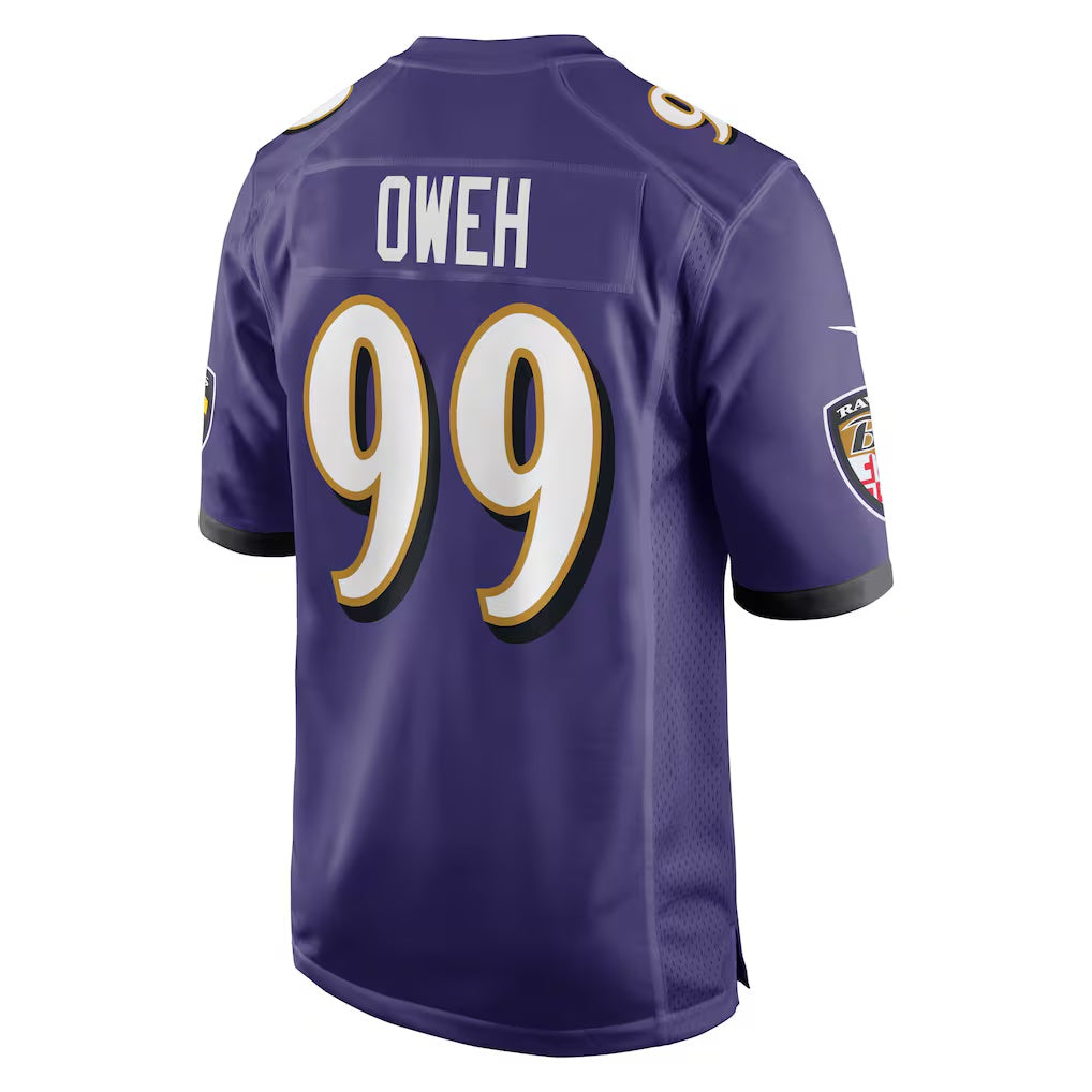 B.Ravens #99 Odafe Oweh Purple KLUNKIM Game Jersey